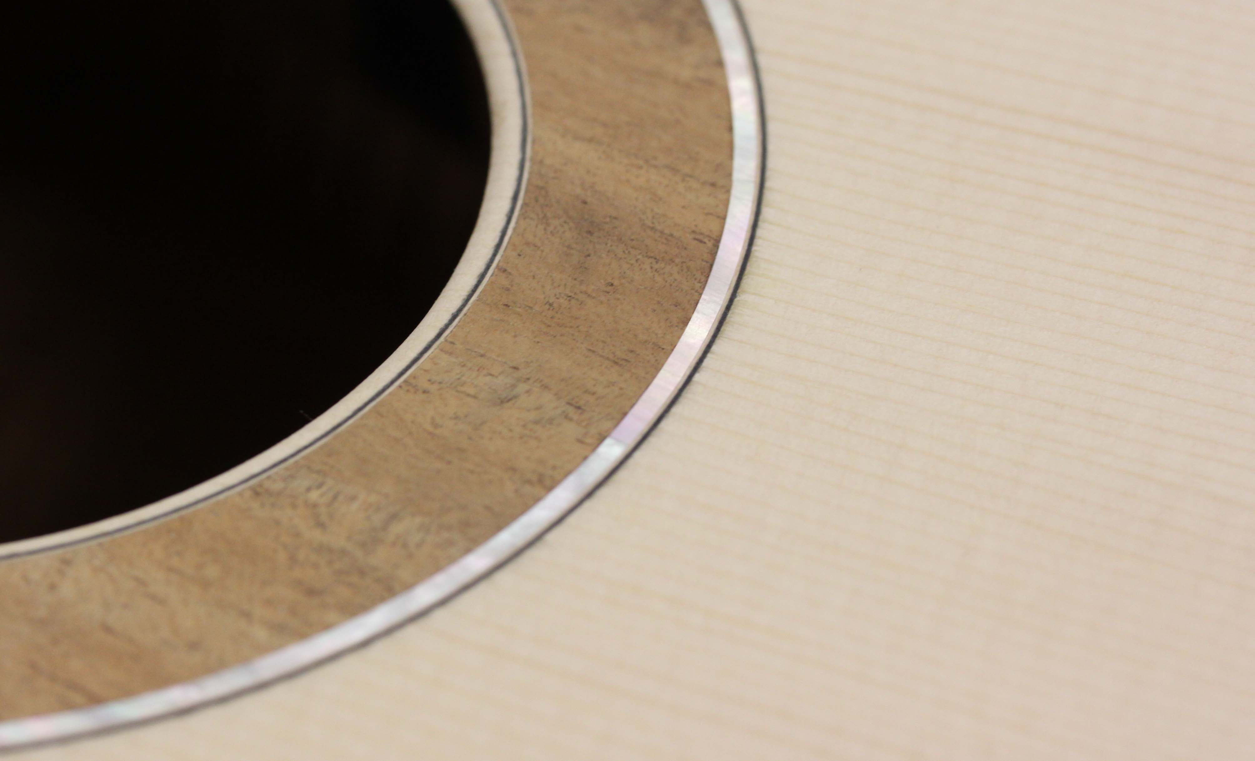 Handmade Koa Parlor Guitar - construction, rosette