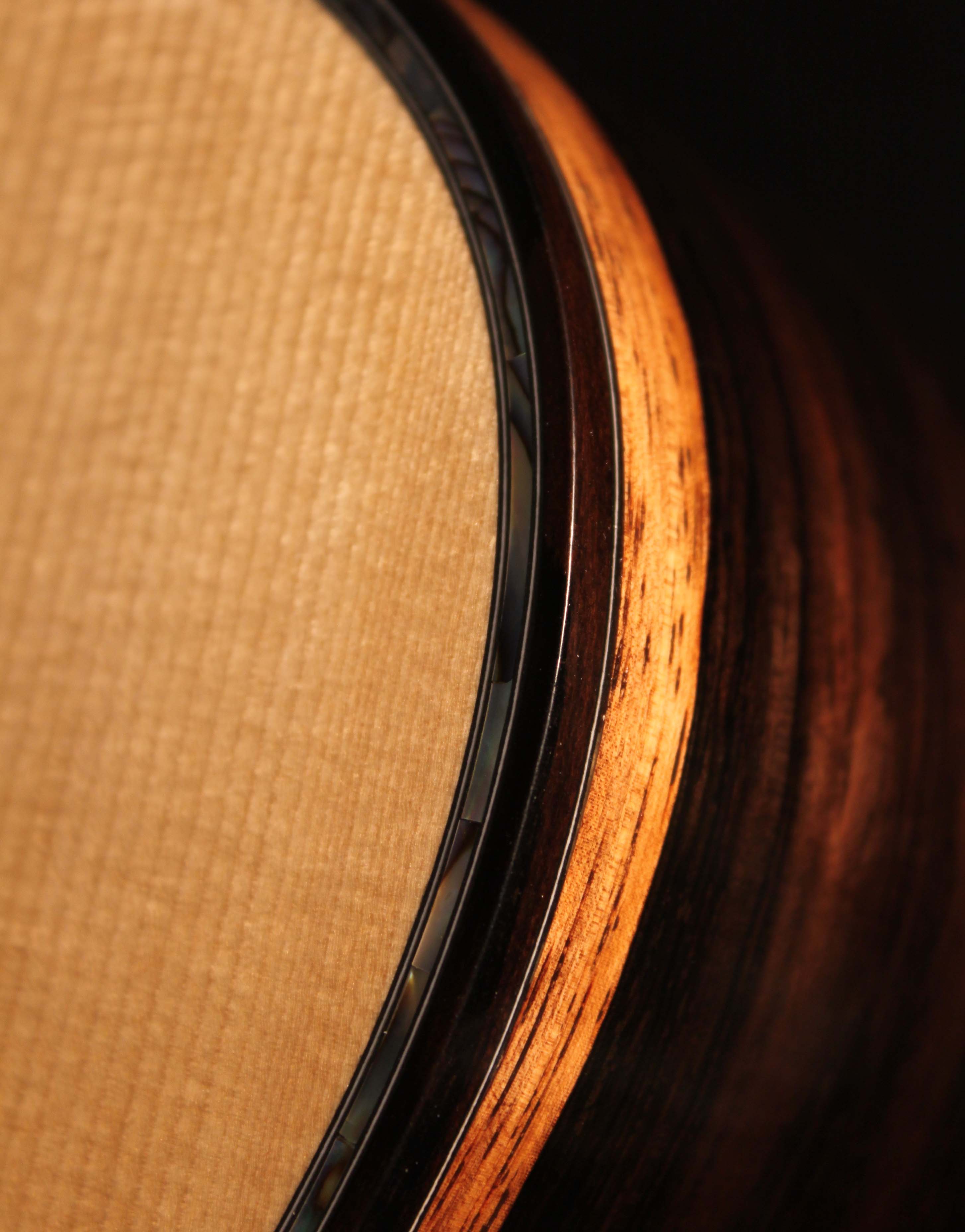 Spalted Brazilian Rosewood OM Guitar - edge detail