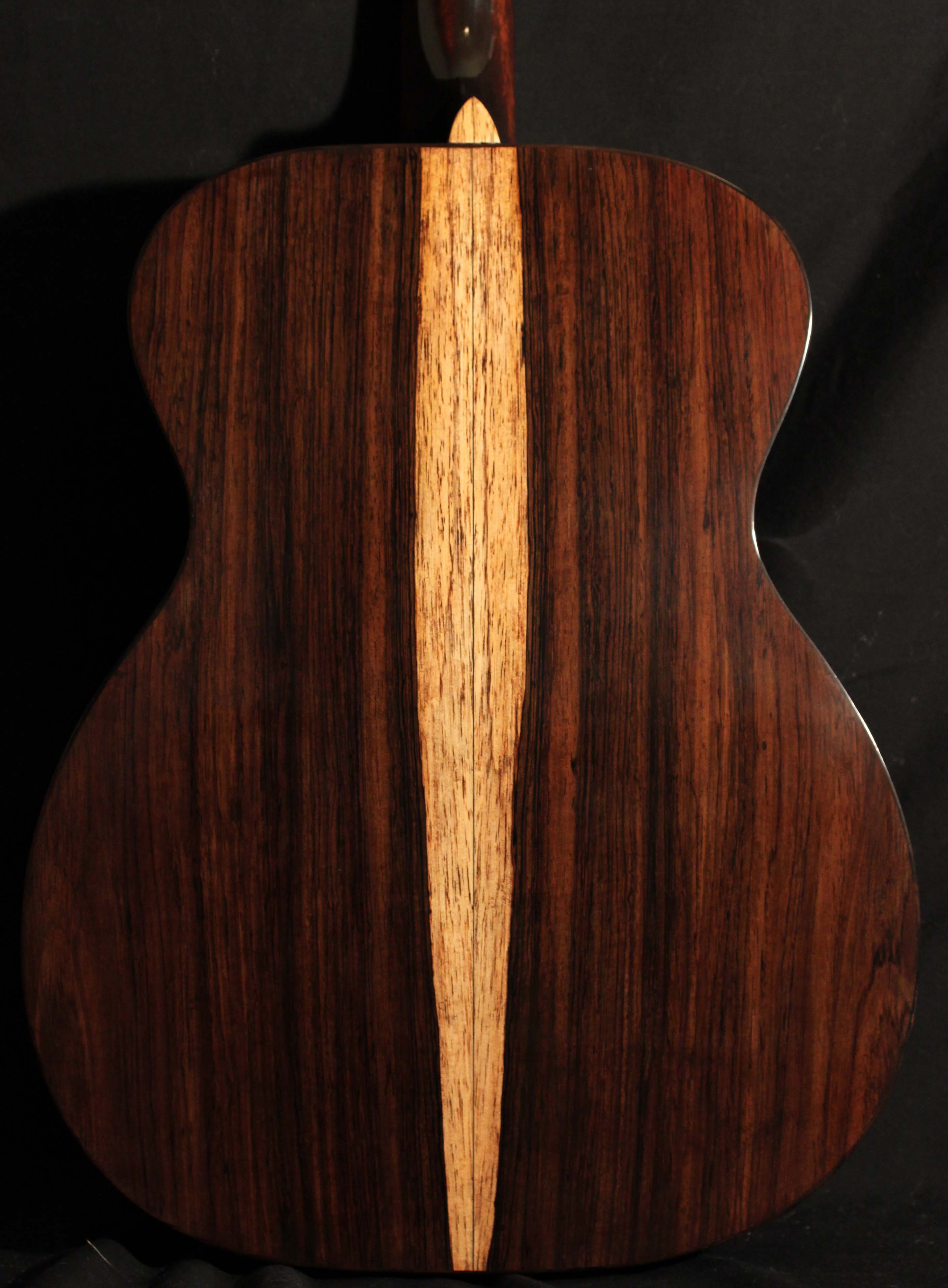 Spalted Brazilian Rosewood OM Guitar, back