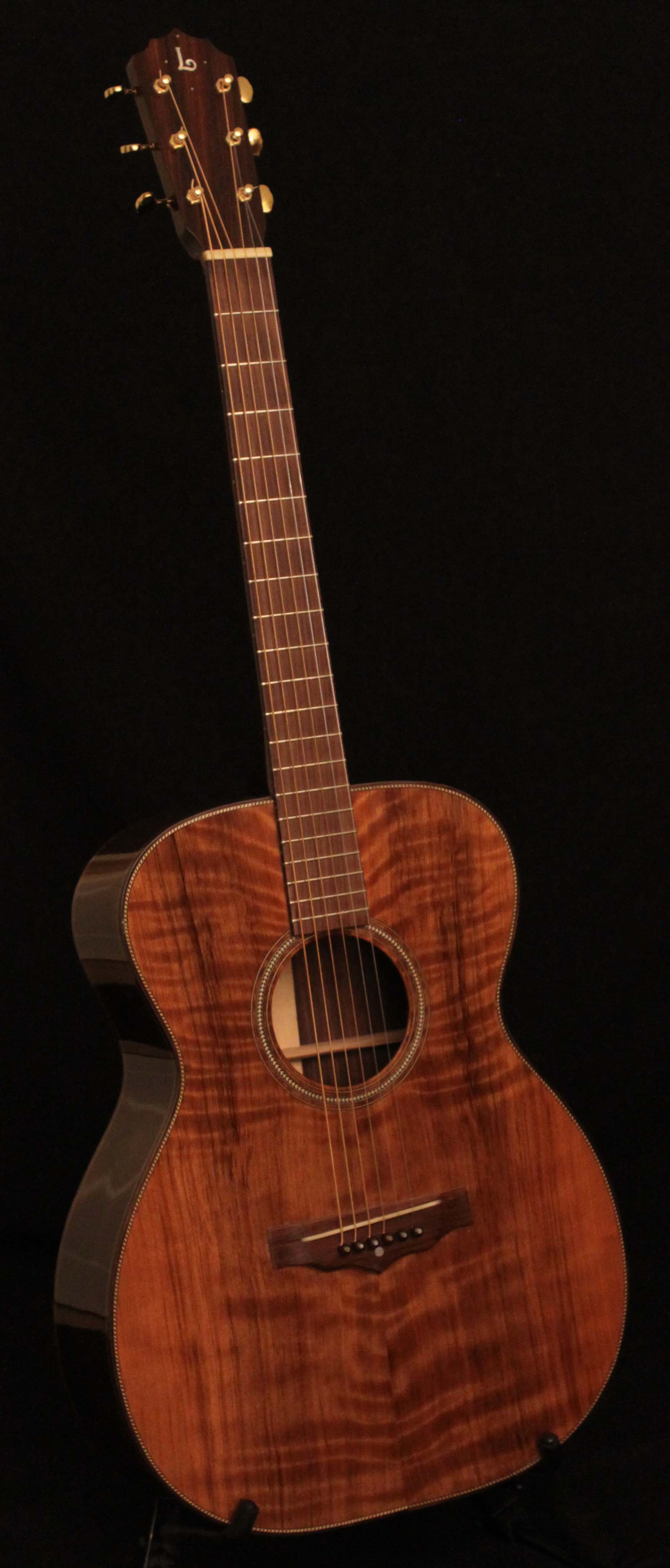 Indian Rosewood Curly Redwood OM Guitar