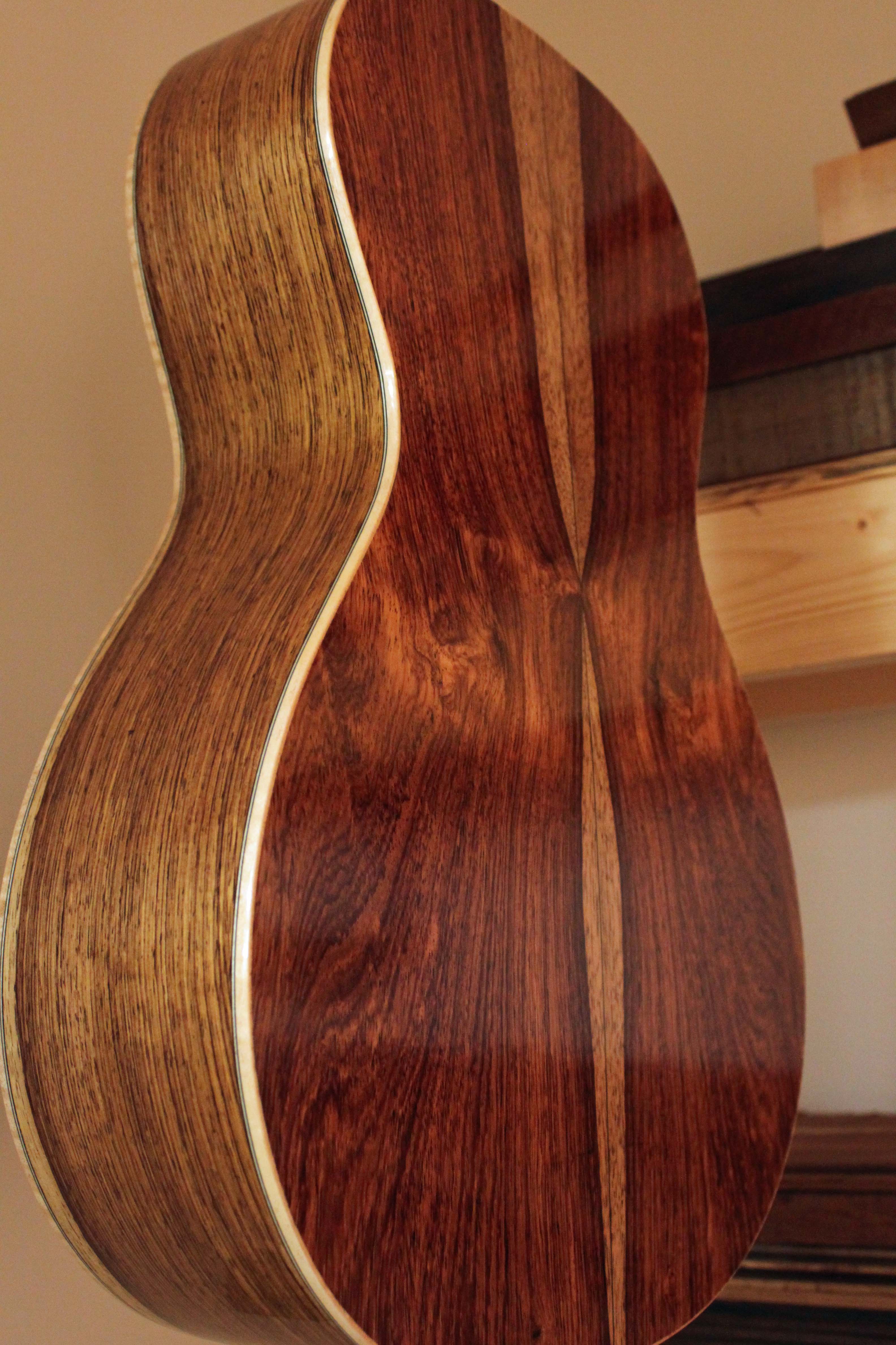 Custom Honduran Rosewood Parlor Guitar - finishing stage