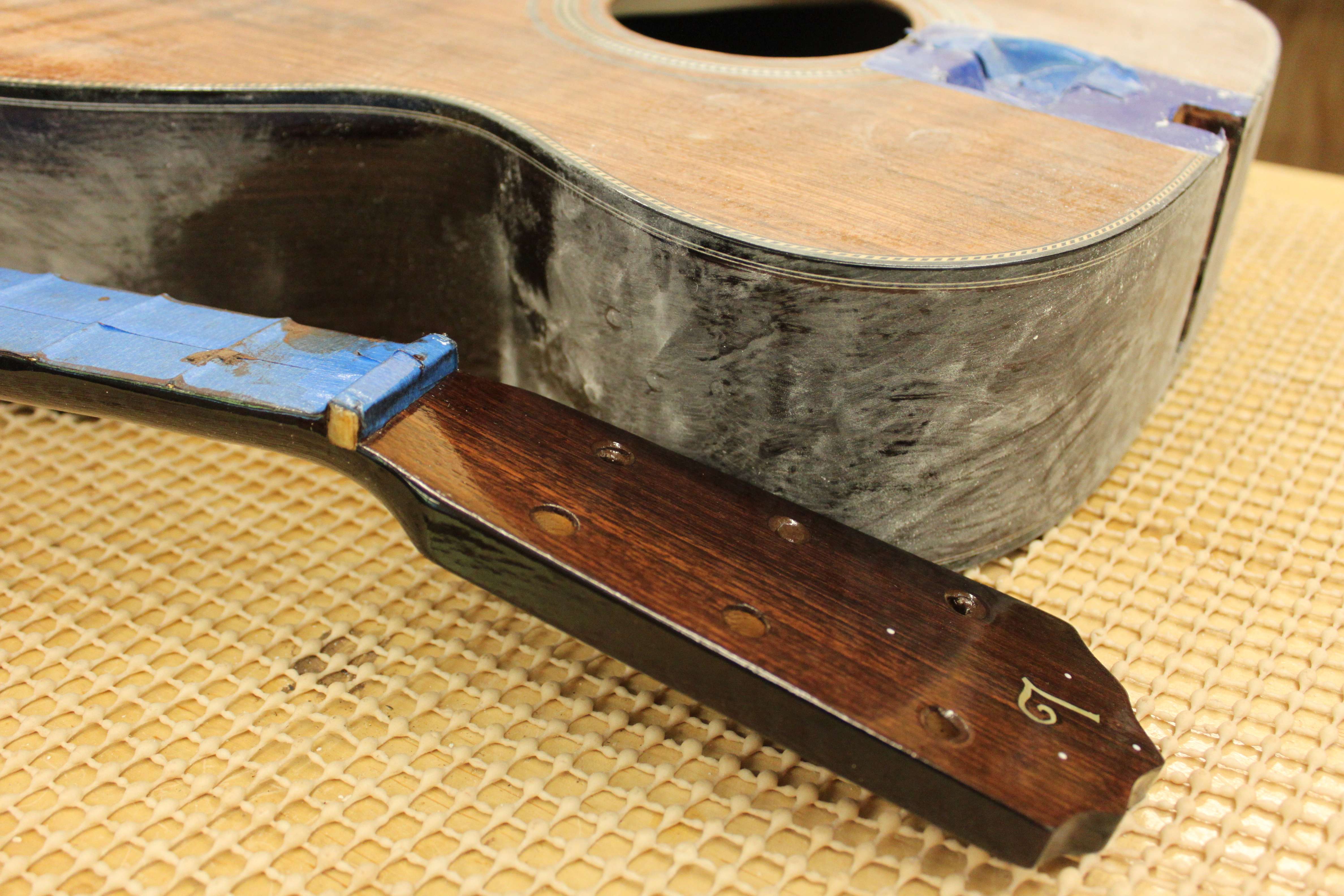 Custom Guitar - a Lichty Indian Rosewood OM with Curly Redwood Top