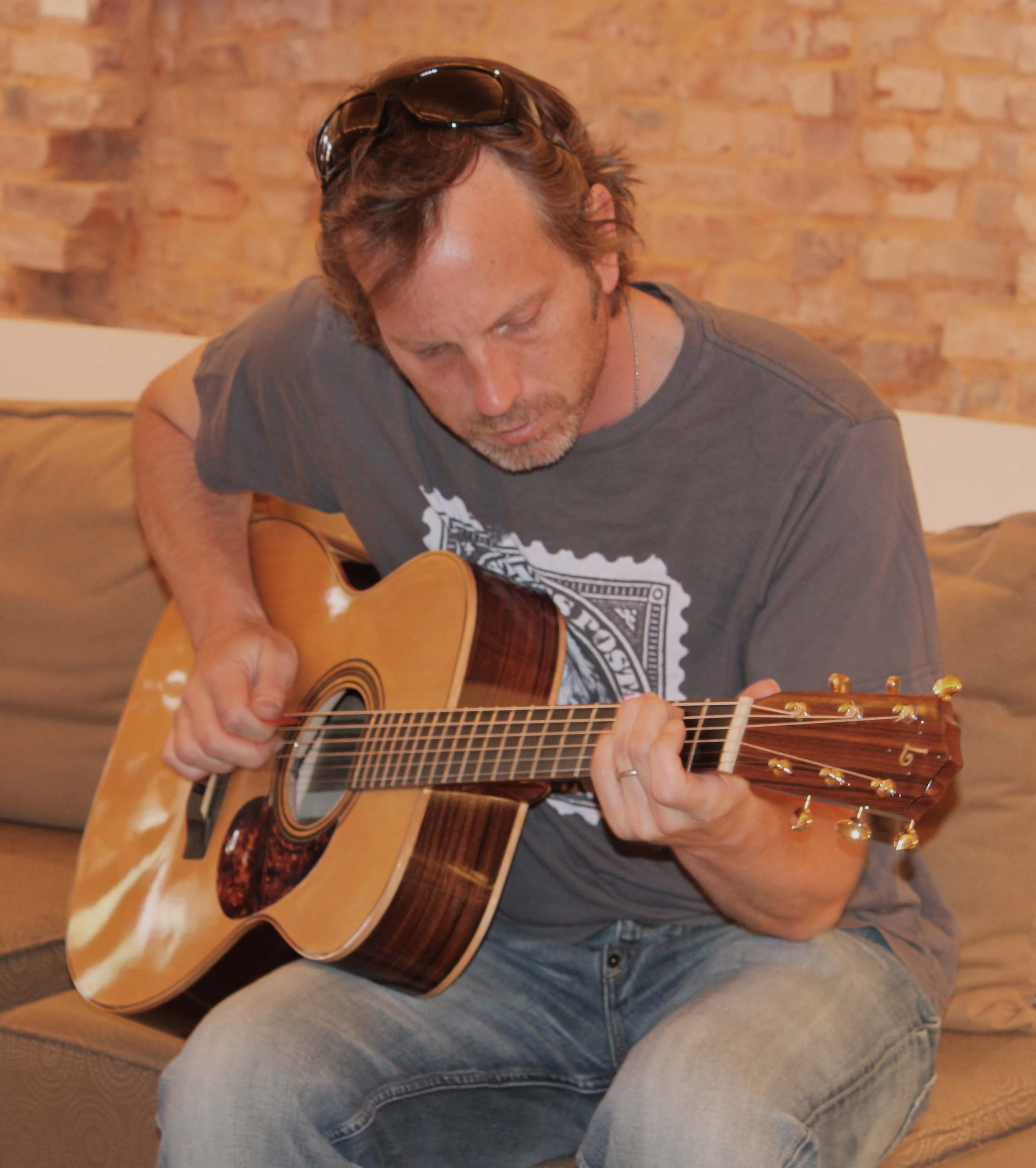 Doug Lancio and the Handmade Pau Ferro Lichty Guitar currently on hand in his Nashville Studio