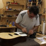 Cocobolo Guitar getting first set of strings