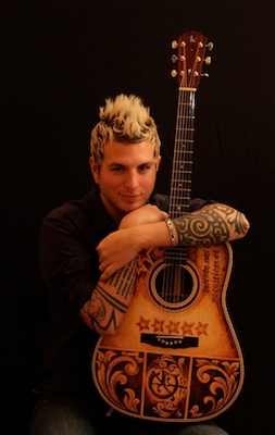 Mike Gossin custom Lichty Guitar, artwork by Clark Hipolito