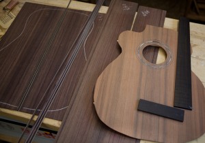 Handmade left handed guitar construction, Lichty Guitars