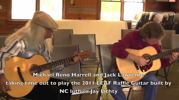 Michael Reno Harrell and Jack Lawrence - Jack's playing the 2011 Raffle Guita