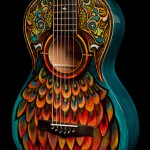 Hand painted parlor guitar