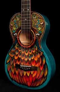 Hand painted parlor guitar