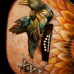 Hand painted guitar, built by Jay Lichty, artwork by Clark Hipolito