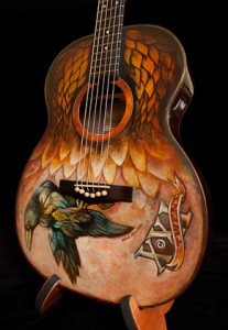 Hand painted guitar, painted acoustic guitar