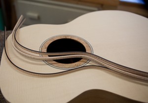 Custom handmade acoustic guitar construction