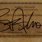 Lance Armstrong signature on Lichty Guitar label