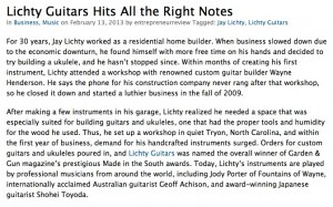 Lichty Guitars Hits all the Right Notes