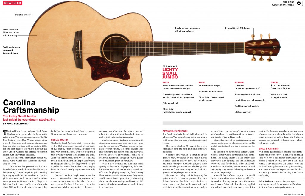 Lichty GUitar review Acosutic Guitar mag